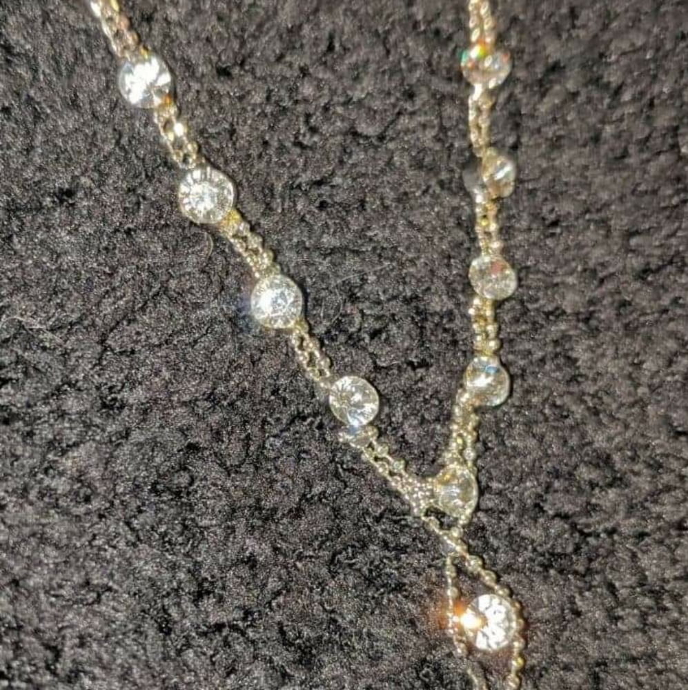 *Silver Rhinestone Necklace - Picture 5 of 5